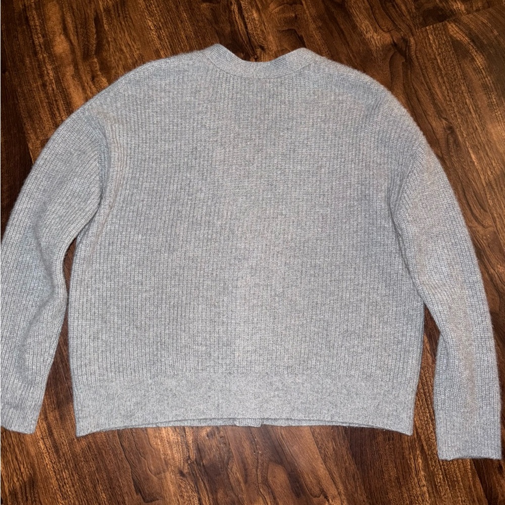 Quince Light Gray Mongolian Cashmere Oversized Cardigan - Picture 8 of 8